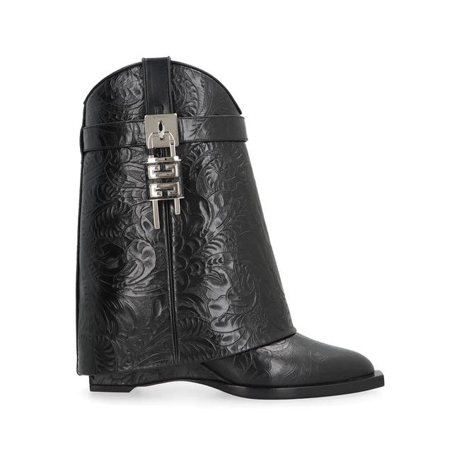 Givenchy Locked Black Runway Calfskin Boots