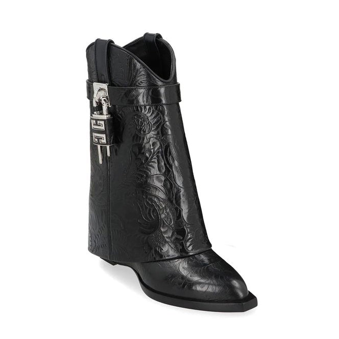 Givenchy Locked Black Runway Calfskin Boots