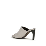 Brunello Cucinelli Gray Suede Mules
