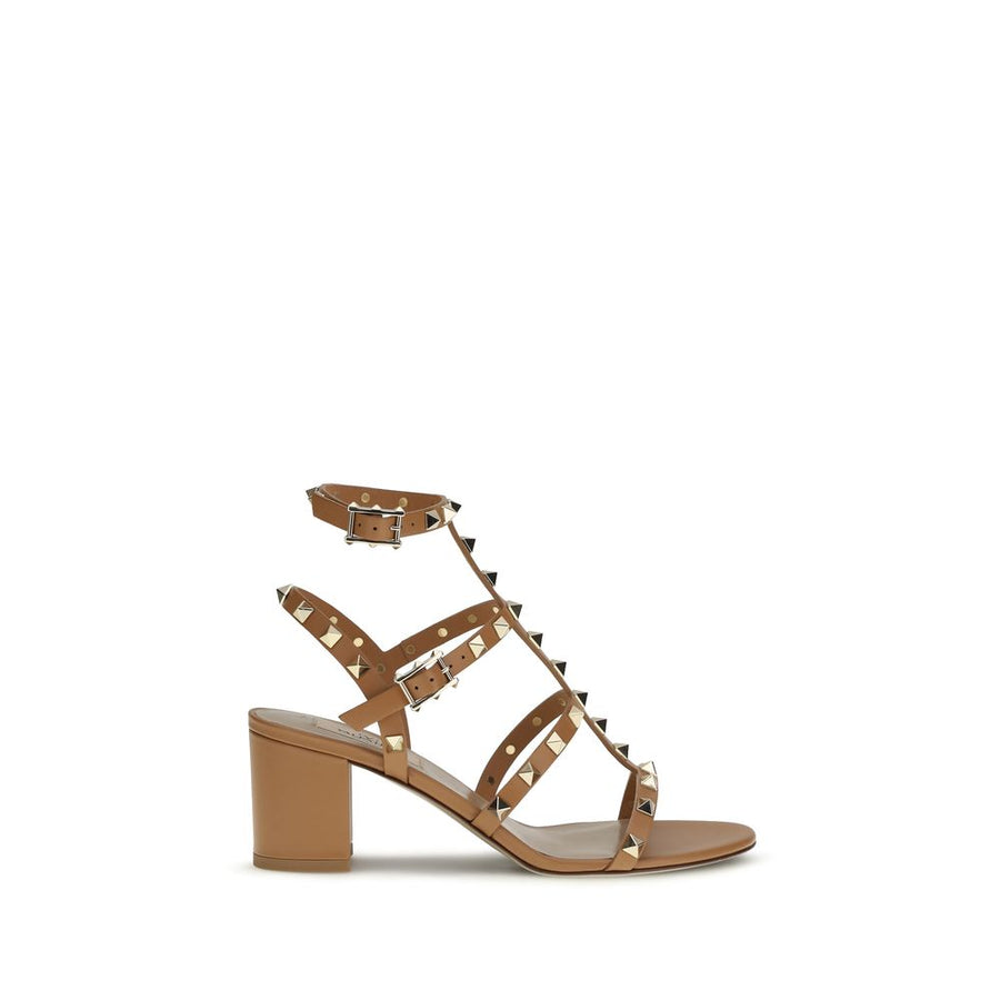 Valentino Garavani Beige Leather Rockstud Sandals