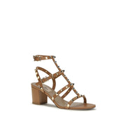 Valentino Garavani Beige Leather Rockstud Sandals