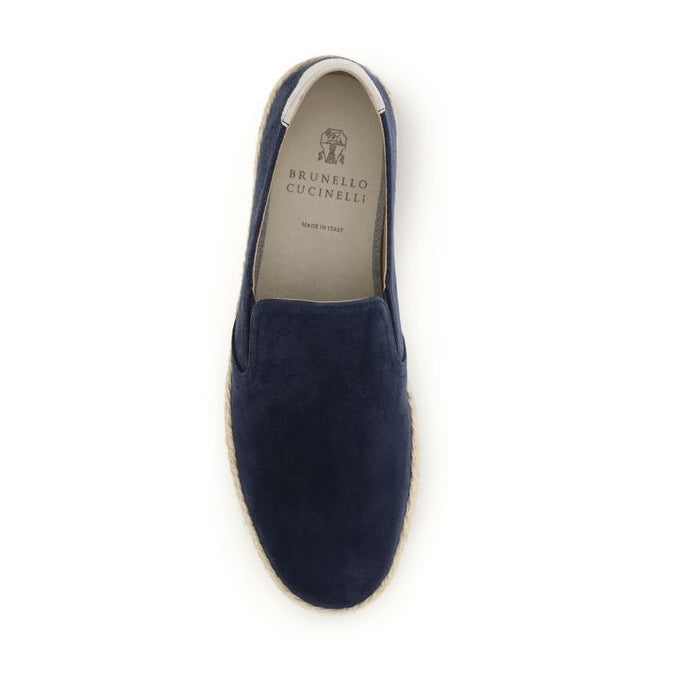 Brunello Cucinelli Navy Suede Men's Espadrilles