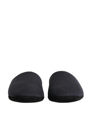 Dolce & Gabbana Dark Navy Wool Cotton Red Chevron Slippers Shoes