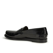 Prada Black Brushed Calf Leather Loafers