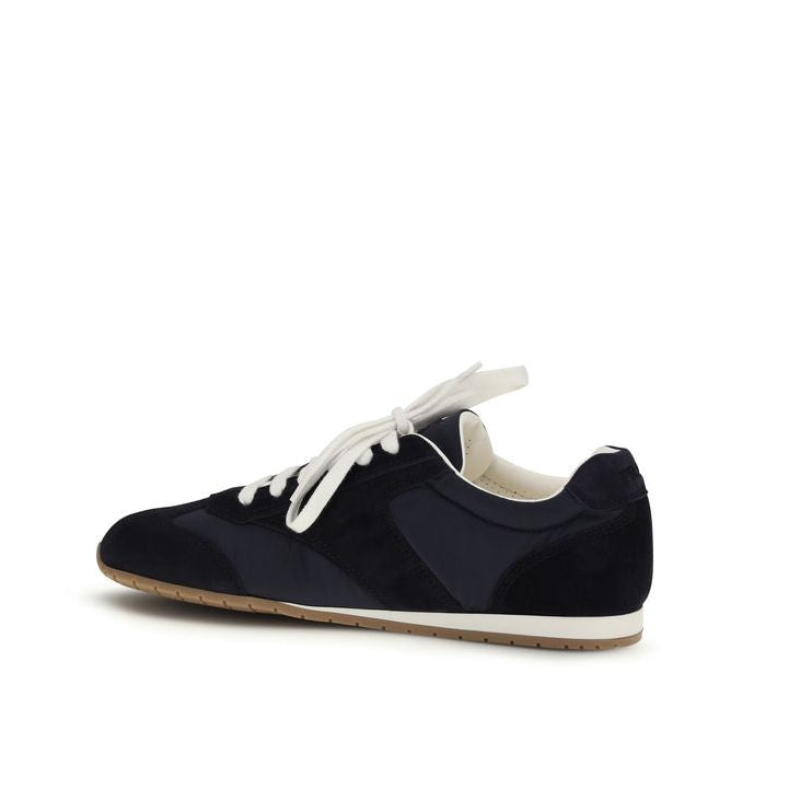 Prada Blue Suede Two-Tone Low-Top Sneakers