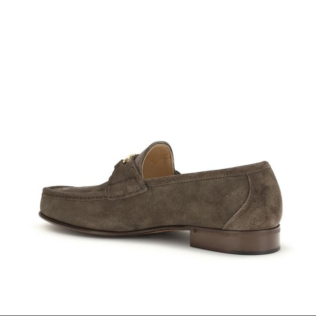 Valentino Garavani Brown Calf Leather Bos Taurus Slip-On Loafers