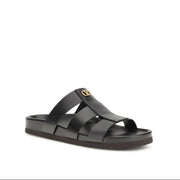 Valentino Garavani Black Leather Men's Sandals