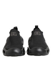 Dolce & Gabbana Black Slip On Wave Low Top Sneakers Shoes