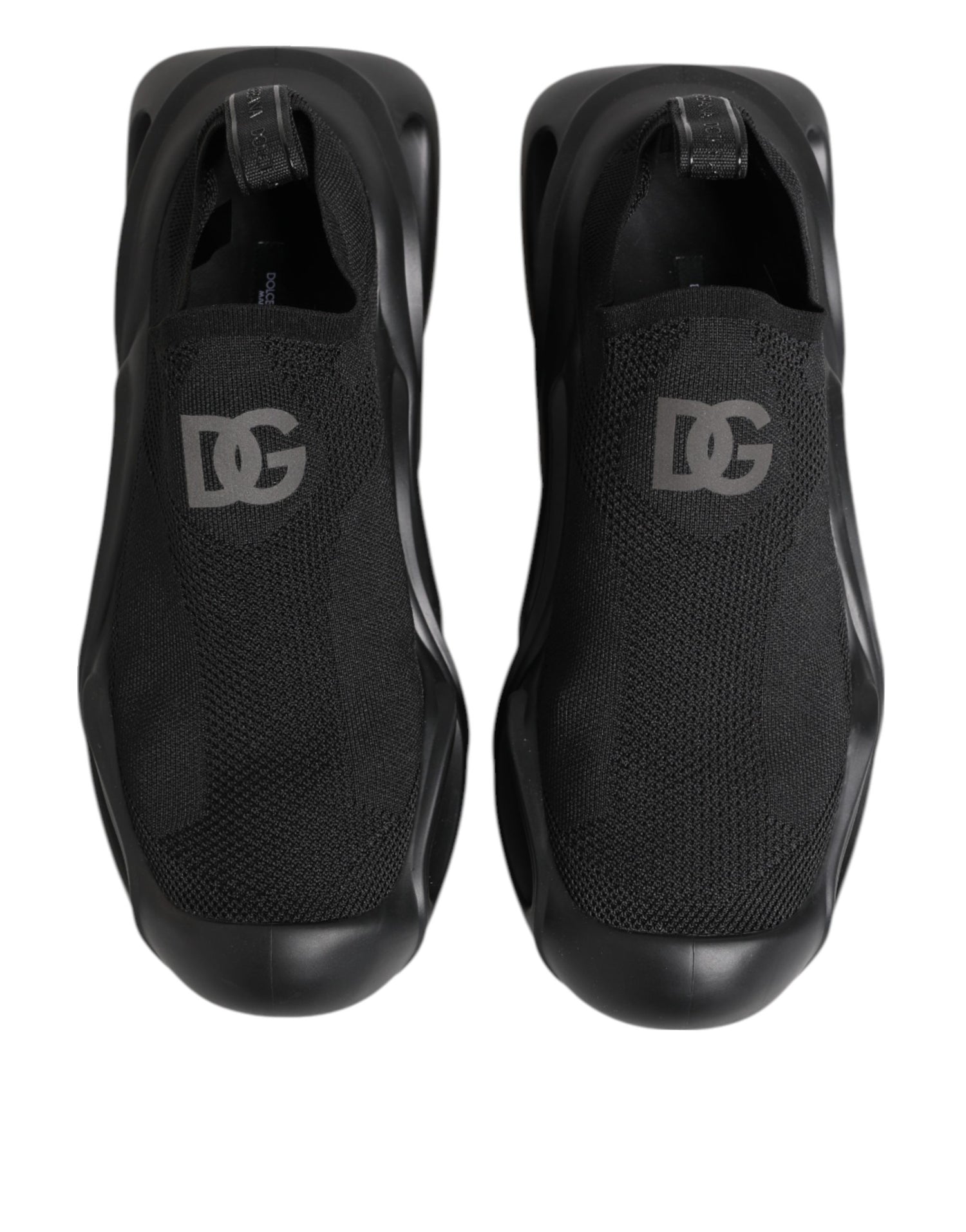 Dolce & Gabbana Black Slip On Wave Low Top Sneakers Shoes