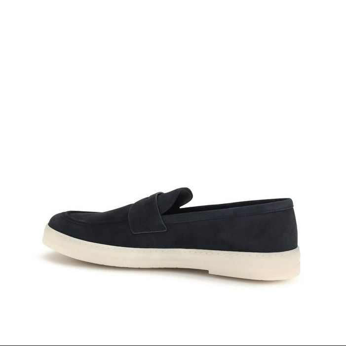 Prada Navy Suede Taurus Loafers