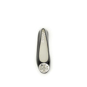 Tory Burch Black Calf Leather Bos Taurus Ballet Flats