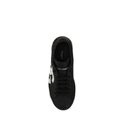 Dolce & Gabbana Black Calf Leather Bos Taurus Sneakers
