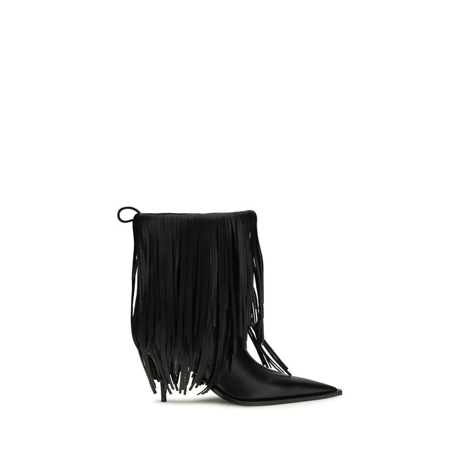 Balenciaga Black Calf Leather Bos Taurus Ankle Boots