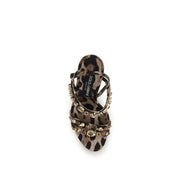 Dolce & Gabbana Brown Fabric Stiletto Heel Sandals