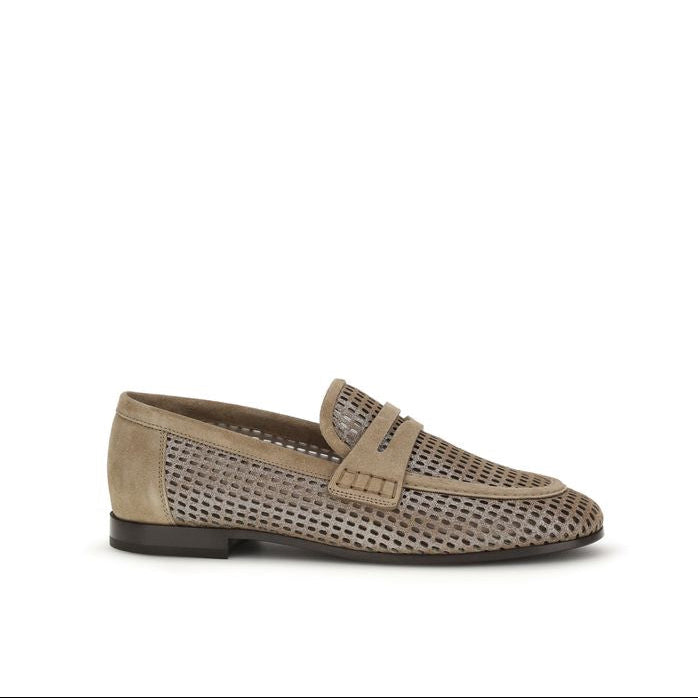 Brunello Cucinelli Beige Slip-On Loafers
