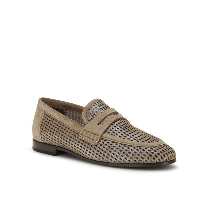 Brunello Cucinelli Beige Slip-On Loafers