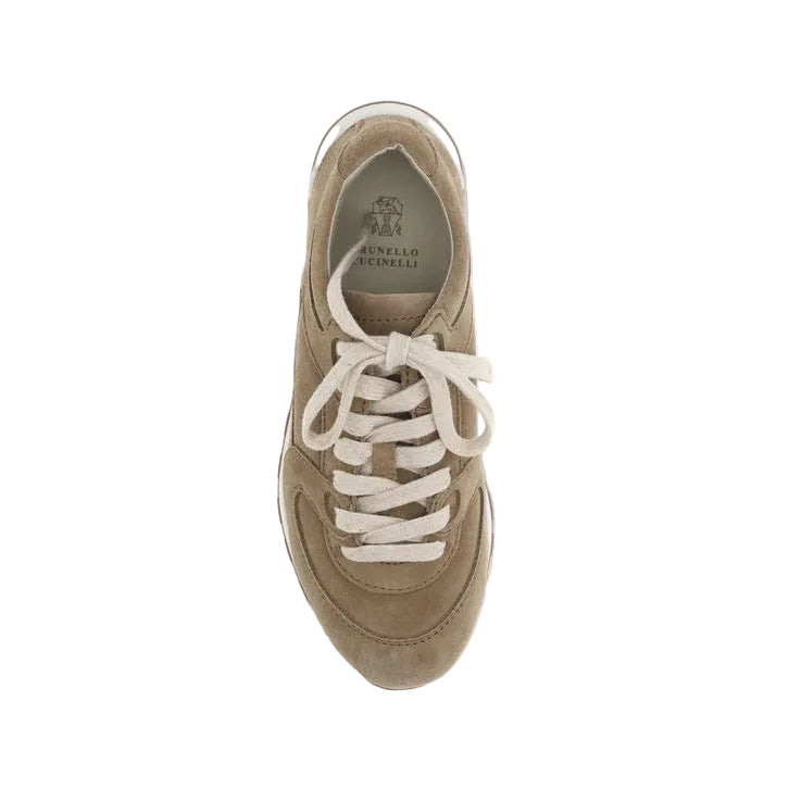 Brunello Cucinelli Beige Suede Taurus Women's Sneakers
