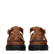 Prada Brown Leather Platform Sandals
