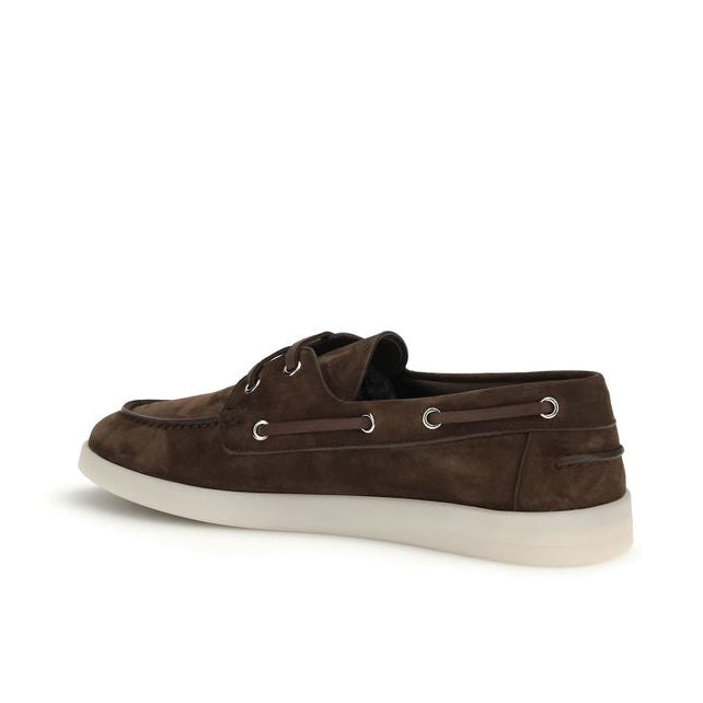 Prada Brown Suede Boat Loafers
