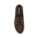 Prada Brown Suede Boat Loafers