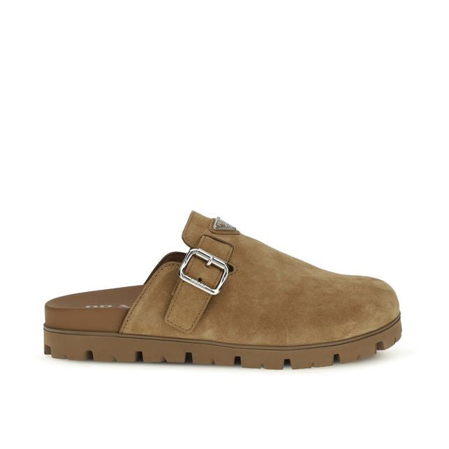 Prada Beige Suede Mules