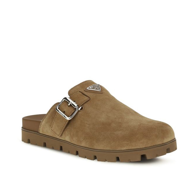Prada Beige Suede Mules