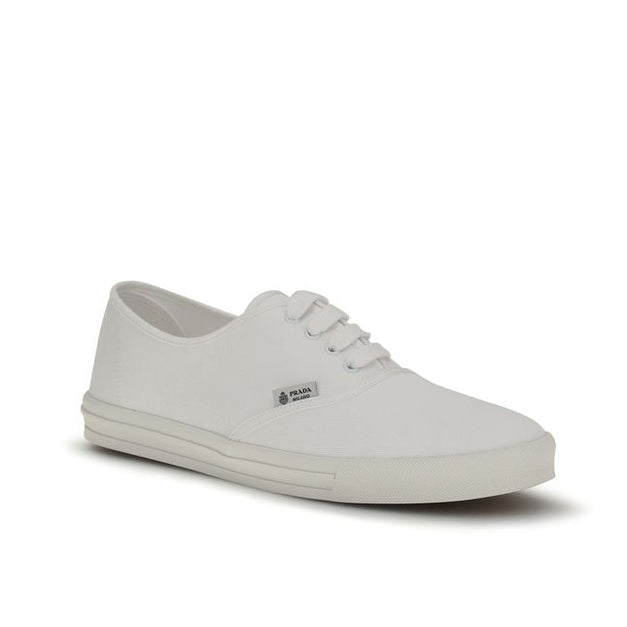 Prada White Cotton Drill Low-Top Sneakers