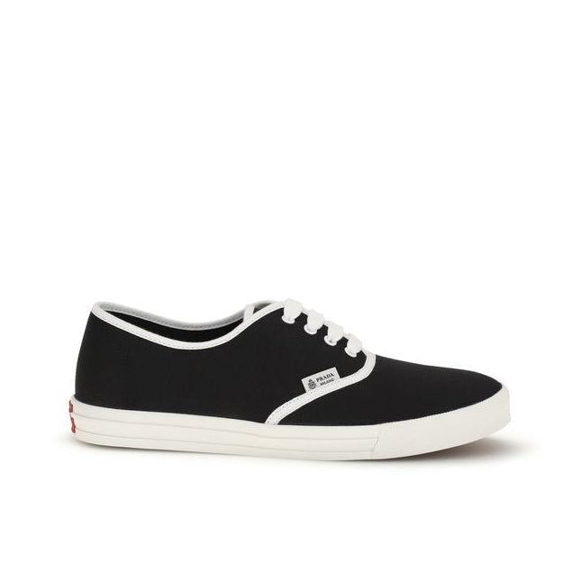 Prada Black Cotton Drill Low-Top Sneakers