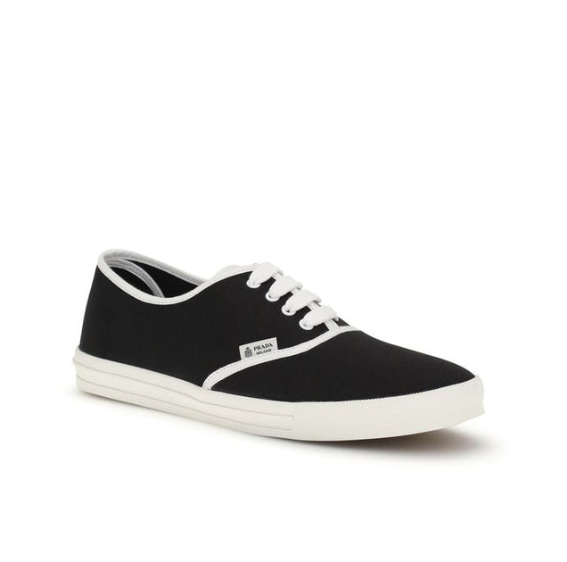 Prada Black Cotton Drill Low-Top Sneakers