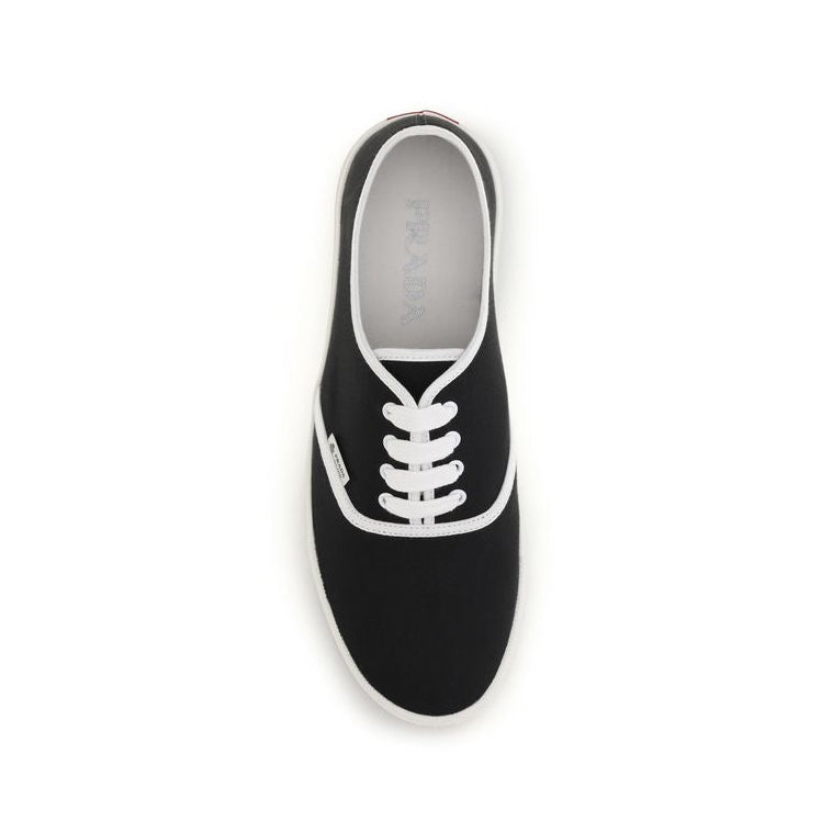 Prada Black Cotton Drill Low-Top Sneakers