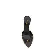Saint Laurent Black Calf Leather Bos Taurus High Heel Pumps