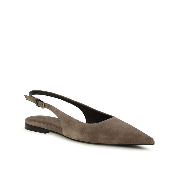 Brunello Cucinelli Brown Suede Ballet Flats