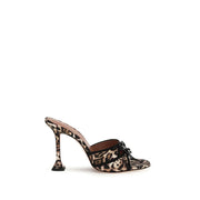 Amina Muaddi Multicolor Silk Sandals