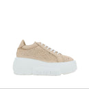 Beige sneaker with white sole on a white background