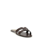 Saint Laurent Brown Calf Leather Bos Taurus Sandals