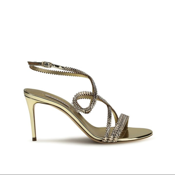 Casadei Gold Julia Josephine Heel Sandals