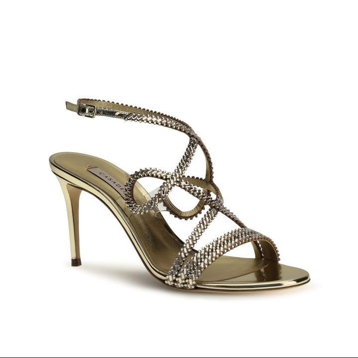 Casadei Gold Julia Josephine Heel Sandals