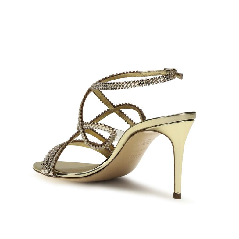Casadei Gold Julia Josephine Heel Sandals
