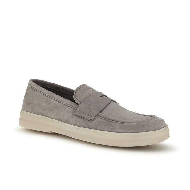 Prada Gray Suede Slip-On Loafers