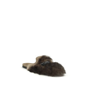 Dolce & Gabbana Gray Lamb Ovis Aries Aries Mules