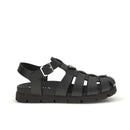 Prada Black Leather Cage Sandals
