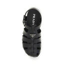 Prada Black Leather Cage Sandals