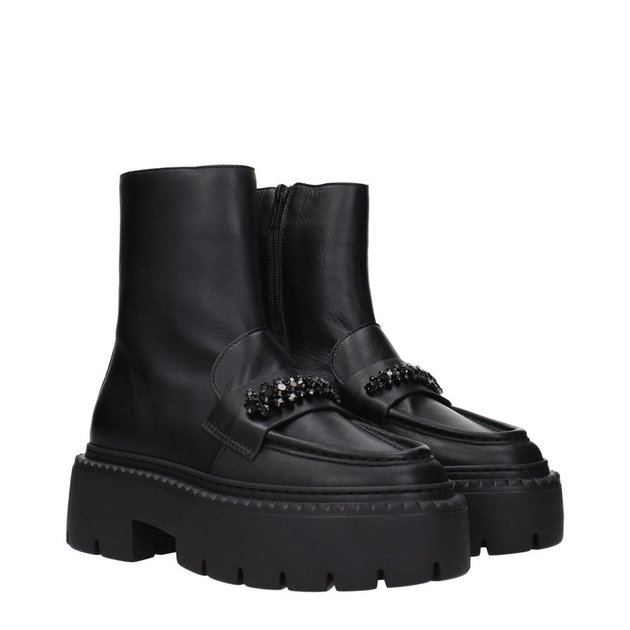 Jimmy Choo Black Leather Ankle Boots