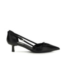 Prada Black Leather Kitten Heel Pumps