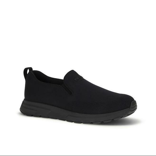 Prada Black Jersey Slip-On Sneakers