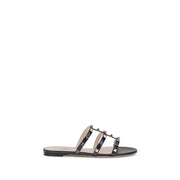 Valentino Garavani Blue Goatskin Flat Sandals