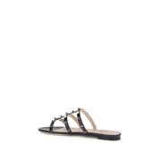 Valentino Garavani Blue Goatskin Flat Sandals
