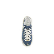 Valentino Garavani Blue Calf Leather Bos Taurus Low Top Sneakers