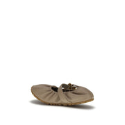 Balmain Beige Calf Leather Bos Taurus Ballet Flats