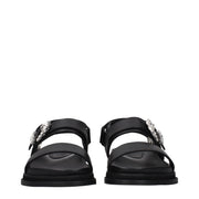 Jimmy Choo Black Leather Flat Sandals